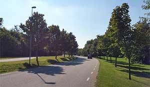 En väg med en hyrbil i Göteborg